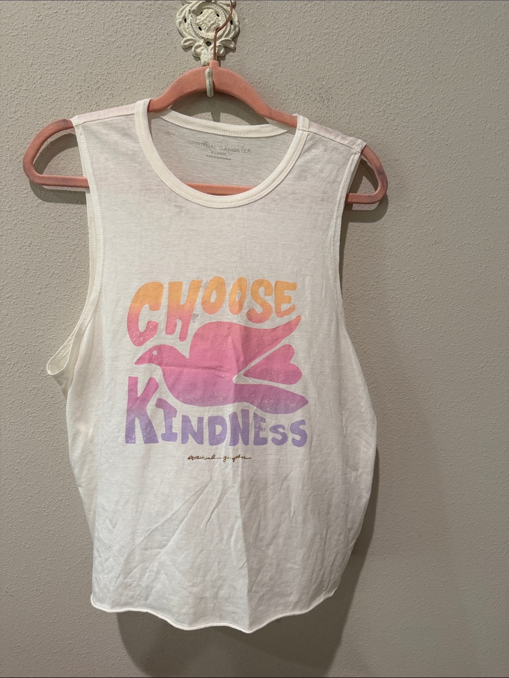 Spiritual Gangster - Choose Kindness Graphic Muscle Tank NWOT
